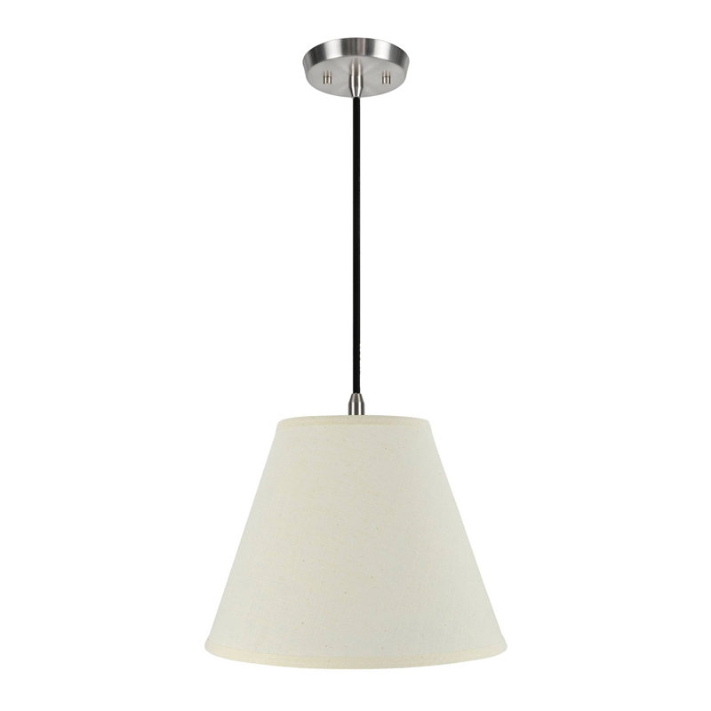 Luminaire suspendu conique à 1 lumière Melvin, H 11 po x l 14 po x P 7 po, Beige clair