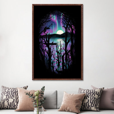 Night With Aurora by Nicebleed - Print on Canvas