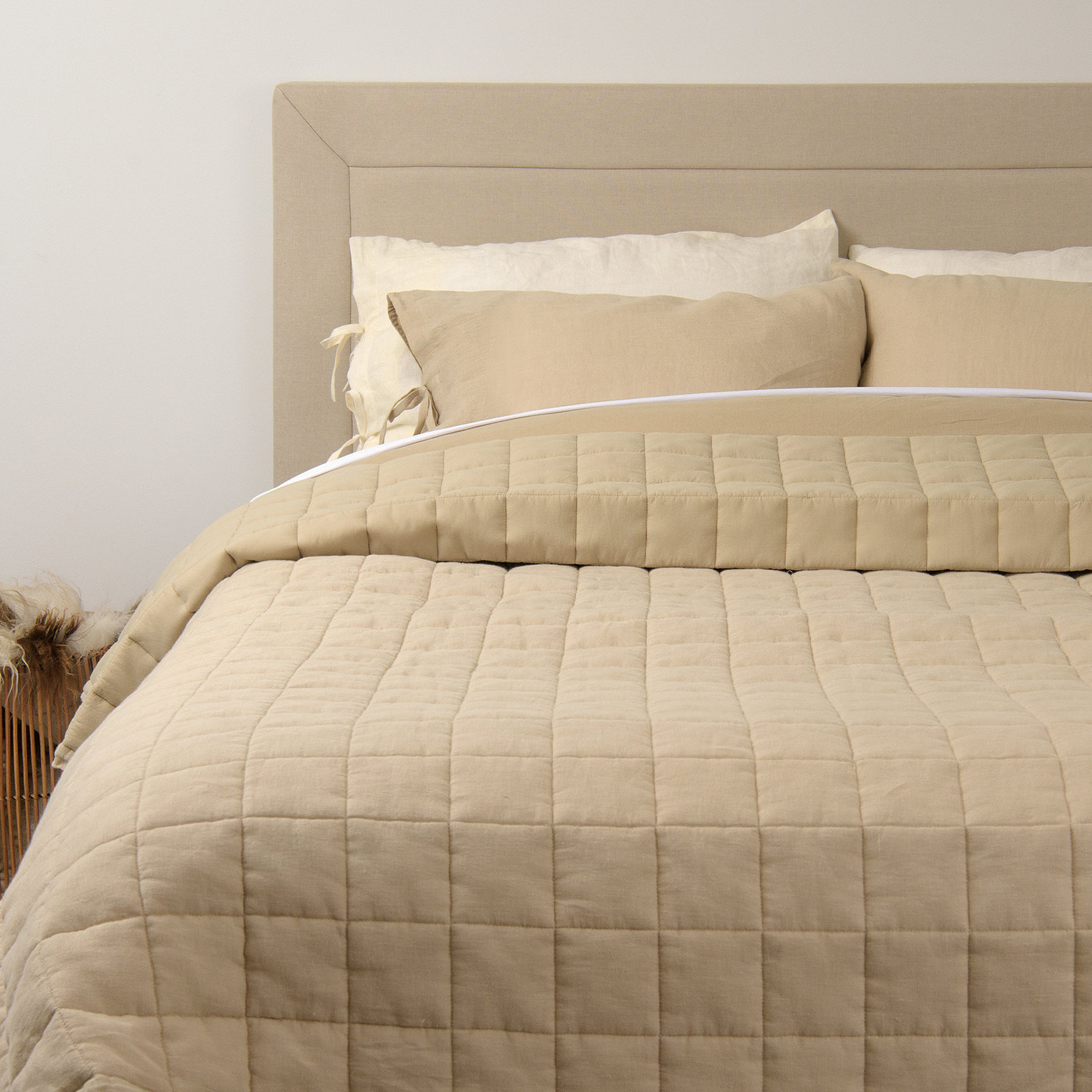 Hatley Linen Quilt Set, King Quilt, Natural