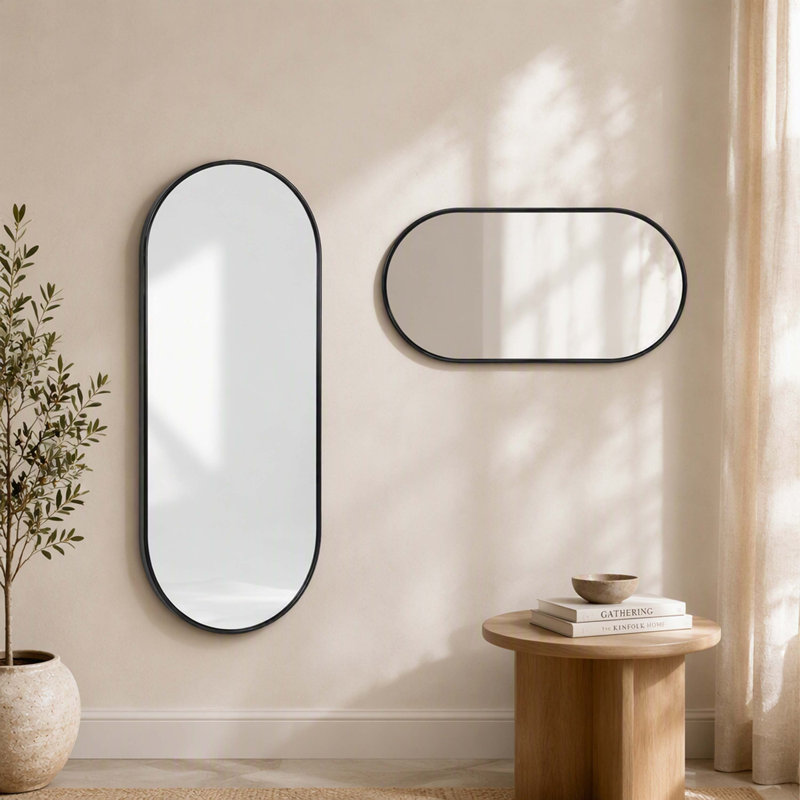 Miroir mural ovale moderne Modern, H 40 po x l 18 po