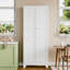 Armoire de rangement 75 po en métal avec 2 portes et 4 tablettes réglables pour la salle à manger / salon / salle de bain-1128362765