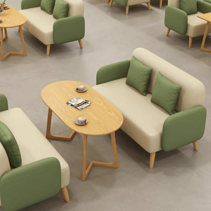 Banc rembourré en mélange de polyester, Blanc cassé / vert clair