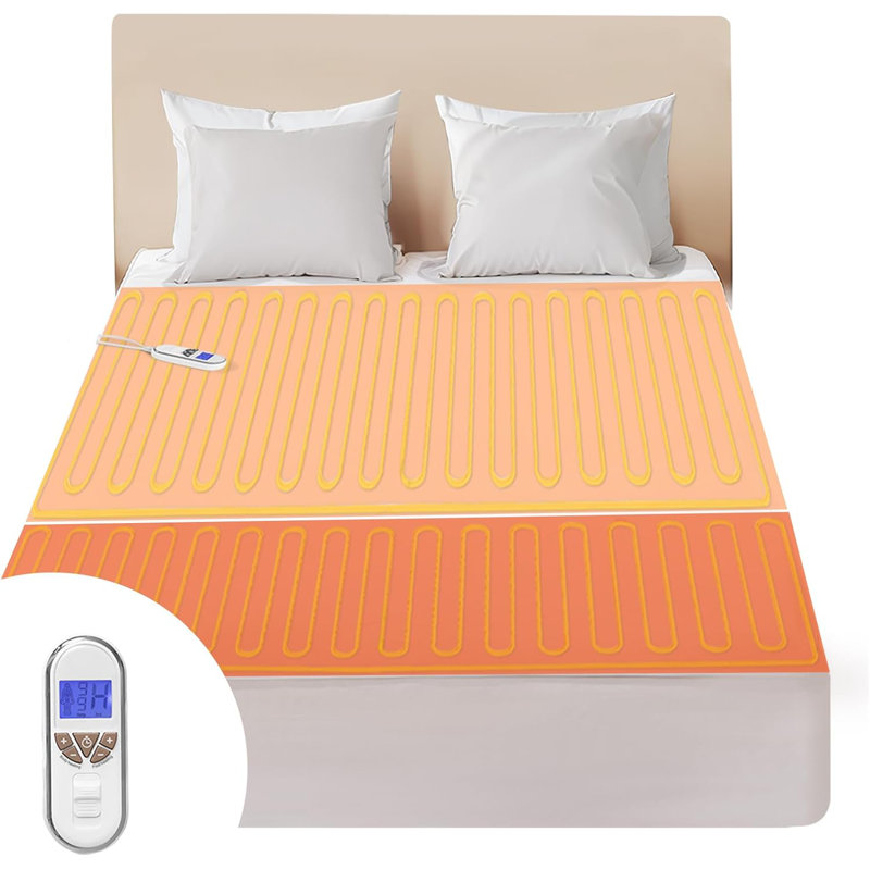 Heated Mattress Pad ETL Certified Flower Bed Warmer with 9 Heat Settings, 1-12 Hours Auto Off Deep Pocket, Machine Washable, White