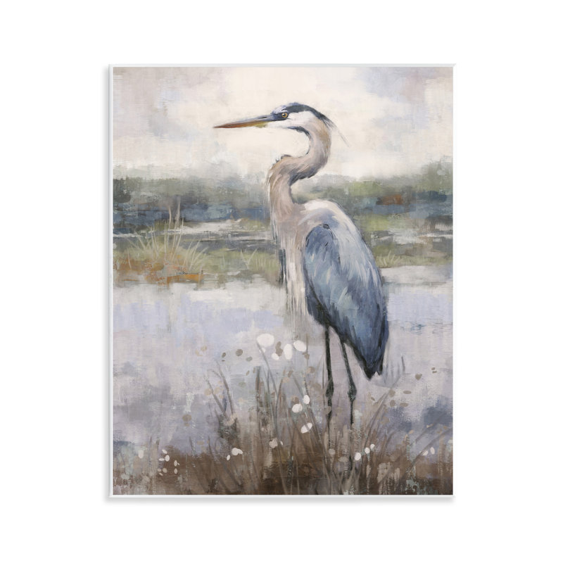 «Coastal Heron on Riverbank» par Nina Blue