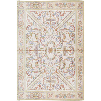 Tapis beige noué à la main de haute qualité