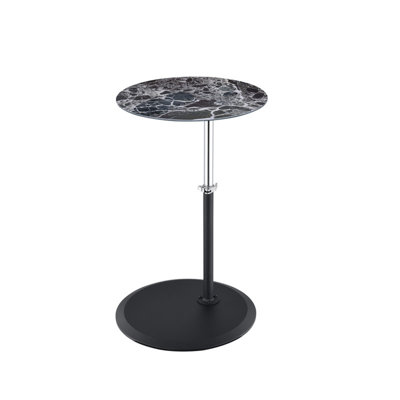 Table de bout de 15,5 po avec plateau en marbre texturé à hauteur réglable