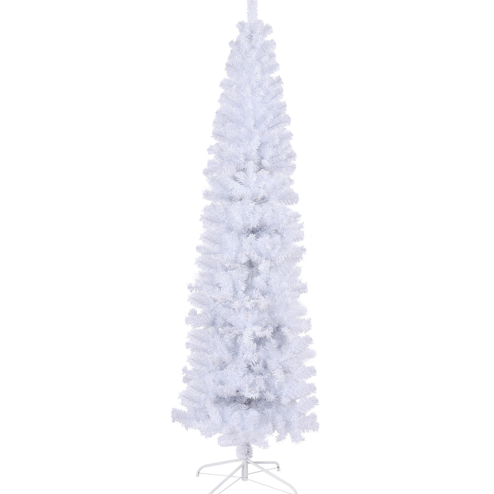 The Holiday Aisle® 7.5ft Slim White Christmas Tree With Foldable Stand ...