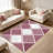 Mauve Argyle carpet-easy to clean, machine-washable, soft and comfortable; suitable for door mats, kitchens, living rooms, bedrooms, corridors, and laundry areas. Easy to clean, durable carpet for home decoration.-1704966461