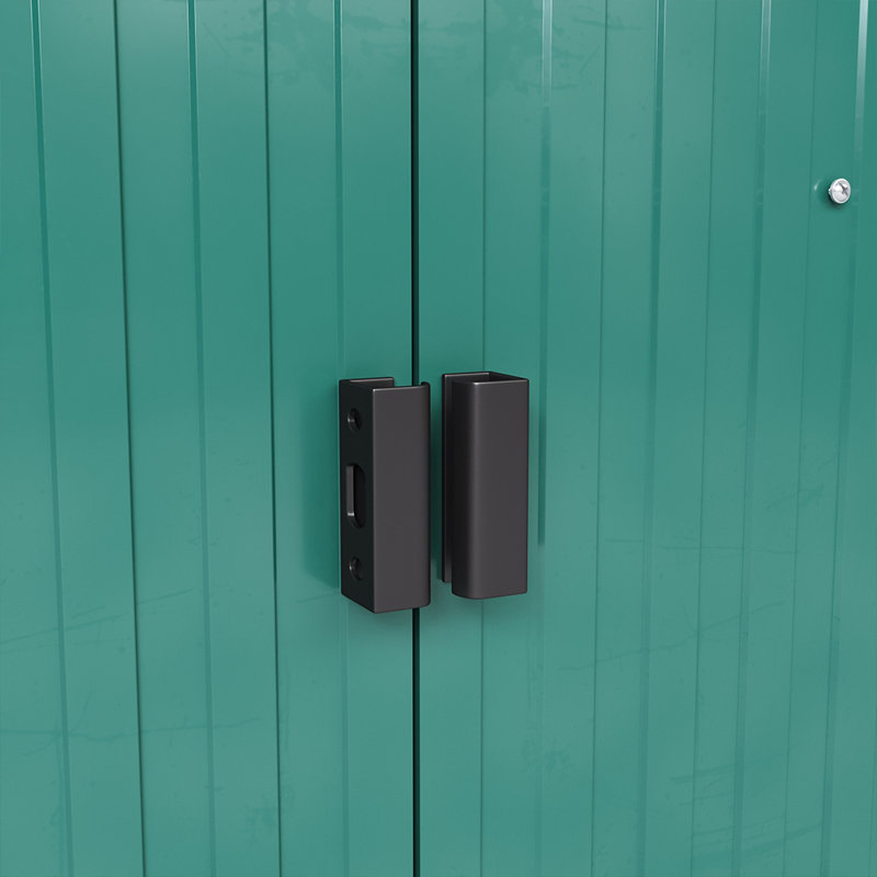 Ajay 8ft. W x 10ft. D Metal Apex Tool Shed, Dark Green