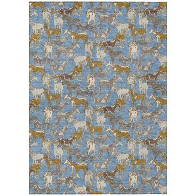Machine Washable Indoor/Outdoor Chantille ACN2520 Animal Rug