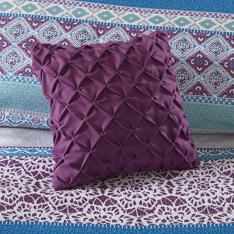 Édredon simple, conception à thème global, 2 taies décoratives, coussins décoratifs, literie facile à nettoyer, couleurs vives et éclatantes, rembourrage, taies décoratives et entretien
