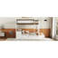 Lit superposé blanc + noyer avec lit gigogne simple, bureau fonctionnel, rangement et prises de courant - Blanc + noyer