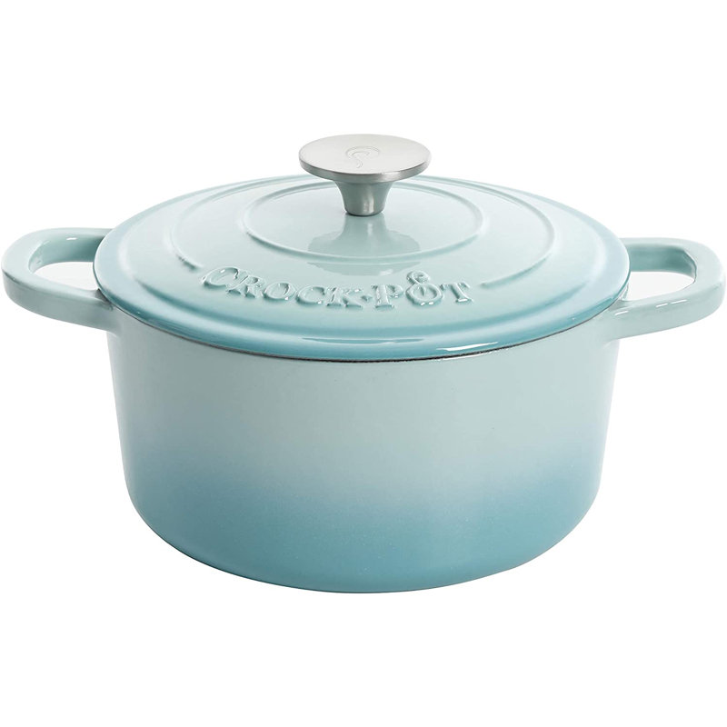 Gibson Non-Stick Cast Iron Round Dutch Oven, 3 qt, Blue