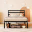 Structure de lit simple en métal, 13,1 po, en acier allié solide, facile à assembler, stable et silencieuse, idéale pour la chambre à coucher