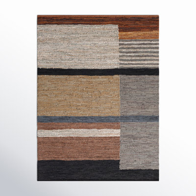 Pim Geometric Flatweave Brown/Light Beige/Medium Gray Area Rug