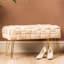 Abitha Upholstered Velvet Woven Bench for Bedroom Furniture, Modern Accent Bench with Iron Metal Legs-95856657