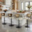 Tabouret de bar pivotant avec dossier rembourré et large rembourré de style Mid-Century avec assise rembourrée et base ultra-stable de 17,7 po (ensemble de 4)-131121281-131634770