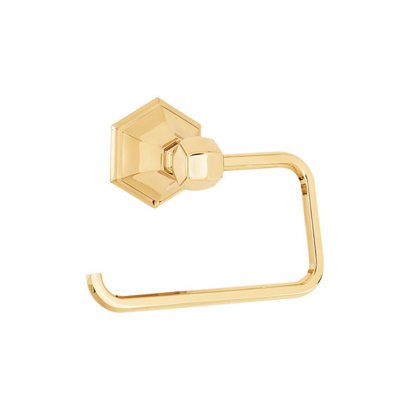 Nicole Wall Mounted Single Post Toilet Paper Holder, Polished Brass