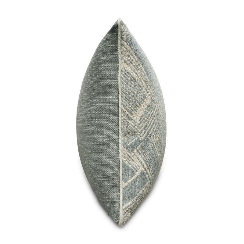 Moro Lumbar Pillow Cover & Insert, Mineral/Ivory Geometric