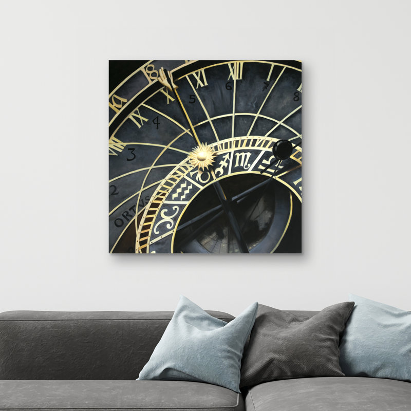 Astrologic clock - 32"x32" art on canvas