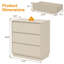 Table de chevet en bois 23,6 po avec 3 tiroirs-931048094