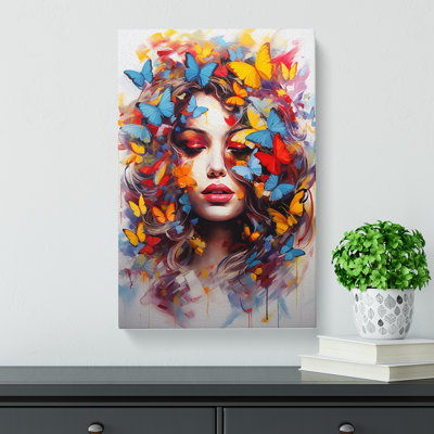 Butterfly Action Painting - Wrapped Canvas