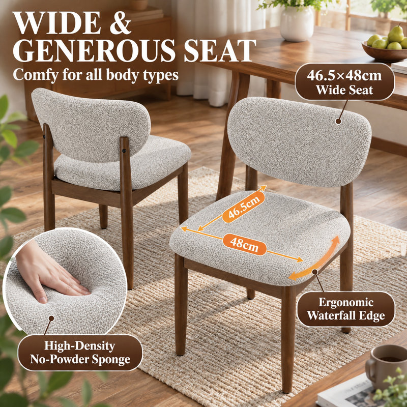 48 cm H Upholstered Chenille Dining Chair, Khaki