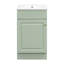 [Vidéo] Meuble-lavabo 18 po avec lavabo, meuble-lavabo avec tablette de porte et tablette réglable, vert clair