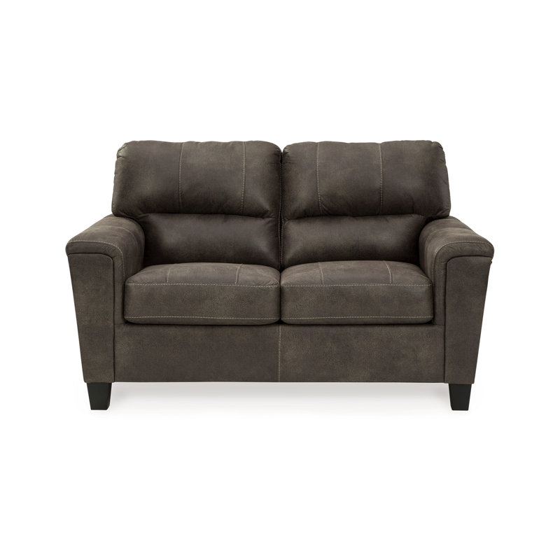Causeuse en cuir saleigh 61 po Saleigh, Similicuir taupe
