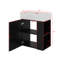 21.6" Wall-Mount Bathroom Vanity With Ceramic Basin, Wooden Floating Undermount Storage Cabinet With 2-Layer Racks, Right Side Storage Design-170521348