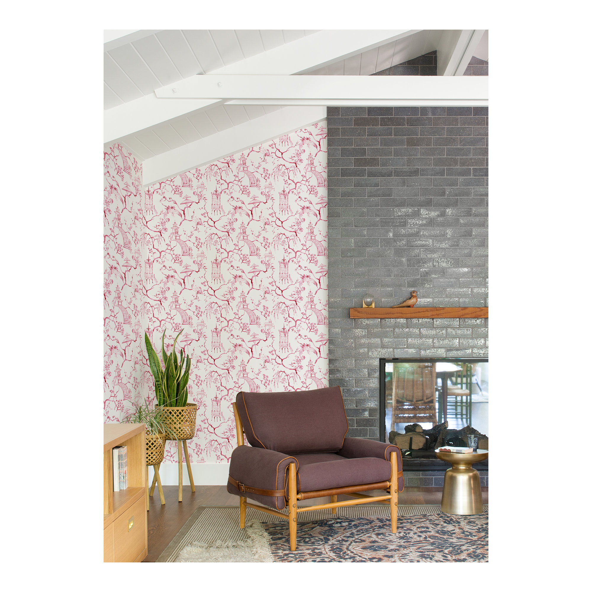 Breene NON-PASTED,UNPASTED Floral Wallpaper, Pink