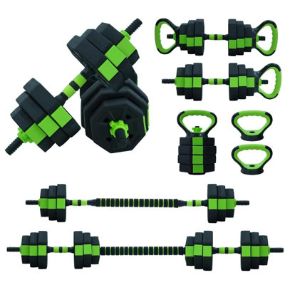4-in-1 Adjustable Dumbbell Set for Home Gym – Multi-Functional Weight Set with Octagon Design, Adjustable Weight – Can Be Used as Dumbbells, Barbell, Kettlebells, or Push-Up Stand – 66lbs
