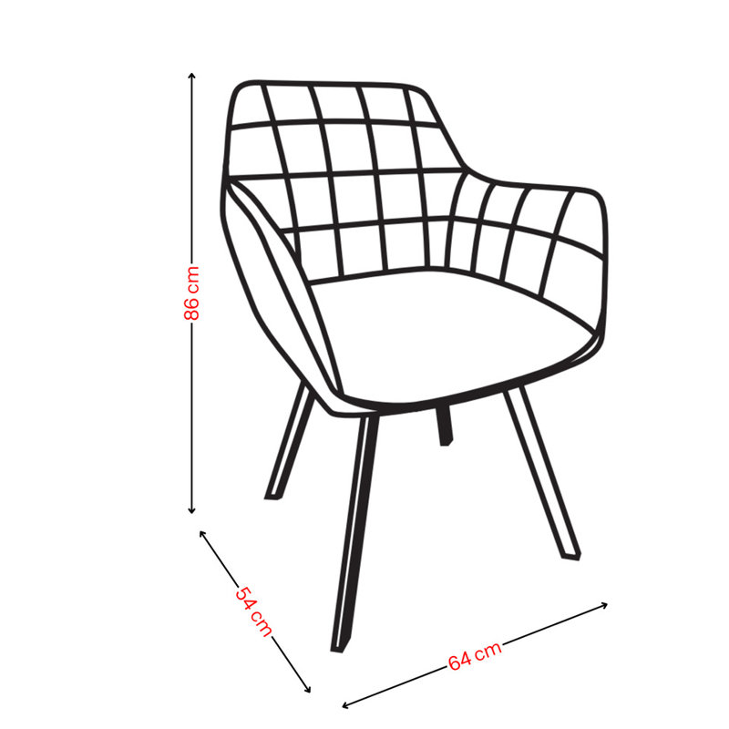 45.01cm H Upholstered Metal Dining Chairs in Leather, Cuoio