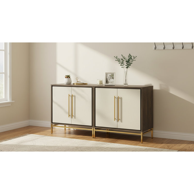 Armoire à double porte en cuir