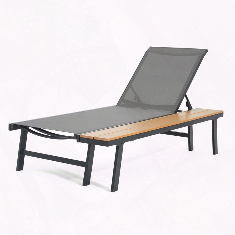 Chaise Lounge Attached Side Table Adjustable Seating Positions