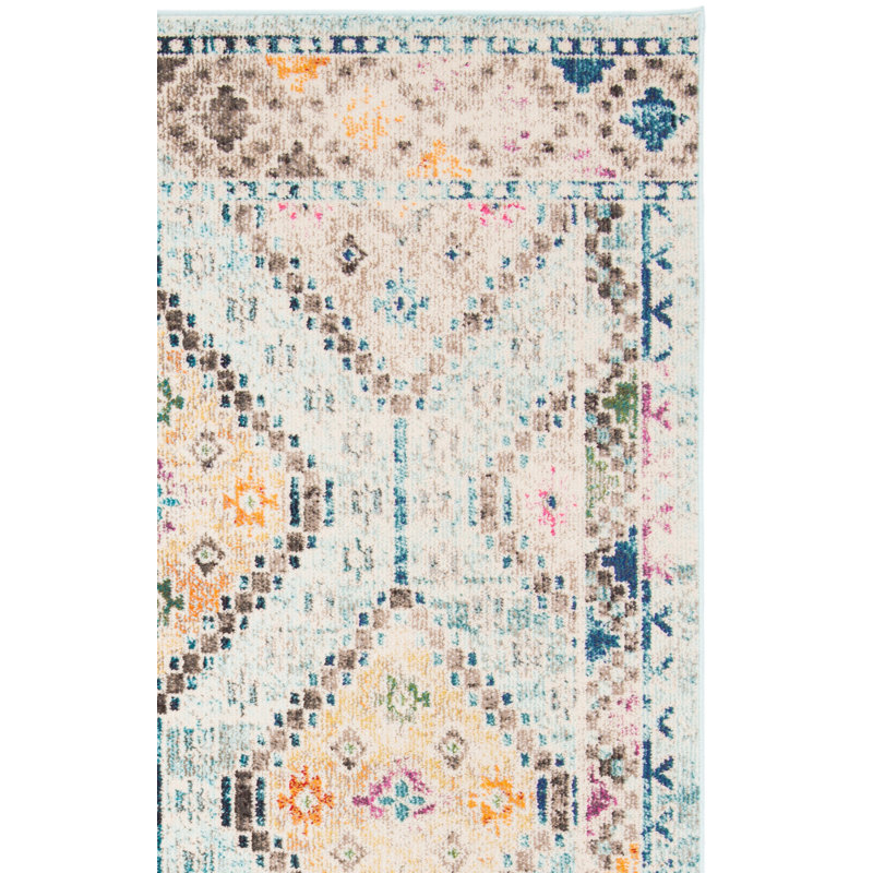 Felty Southwestern Blue/Yellow Area Rug, Rectangle 8' x 10'