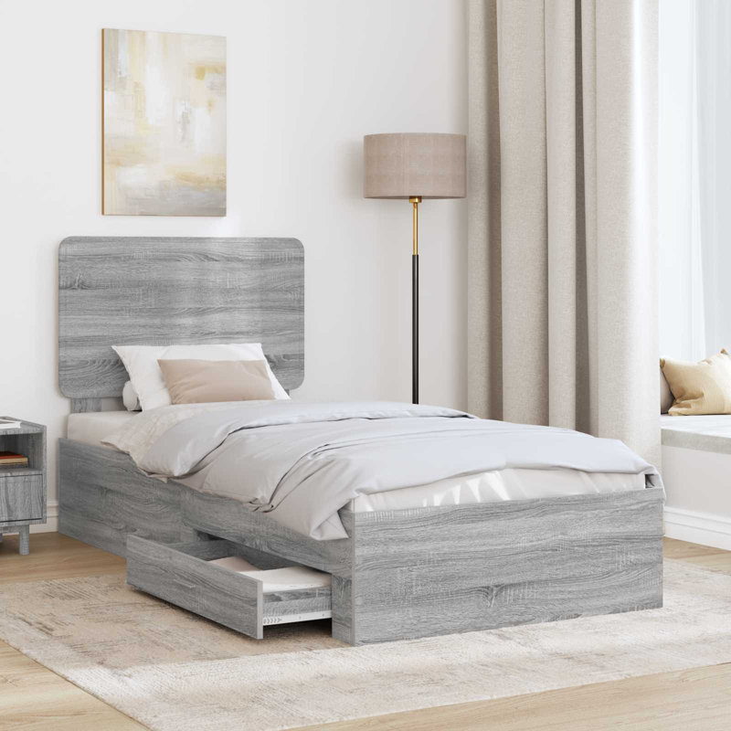 Bed, 100 x 200cm, Grey Sonoma