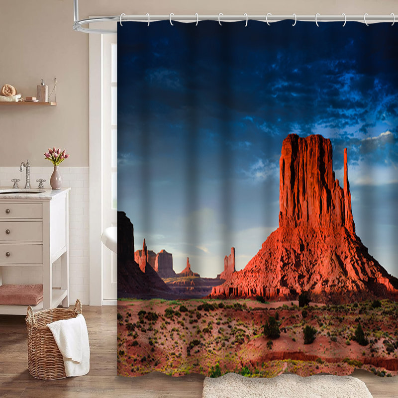 Rideau de douche Utah Arizona Valley Sunset Mountain avec 12 crochets, L 72 po x l 72 po