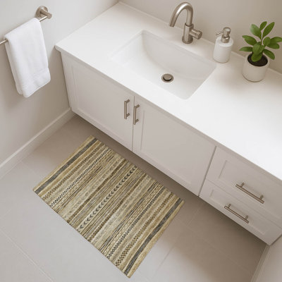 Premium Machine Washable Brennon AMF1625 Stripes Rug