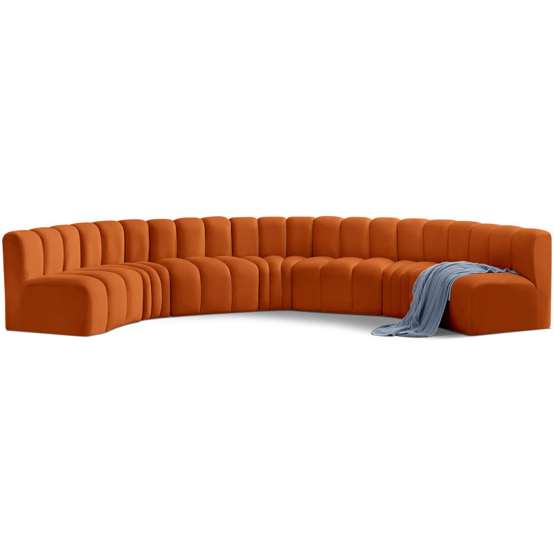 Canapé et chaise rembourrés Hisa, Velours cognac