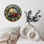 Horloge murale 10 po en MDF rond avec mouvement à quartz silencieux et crochet sans perceuse (piles AA non incluses)