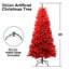 Arbre de Noël rouge de 4 pi, 456 pointes denses, conception à charnières pour un démontage sans effort, support en métal stable, arbre de décoration de vacances moderne avec branches à installation rapide, support robuste stable