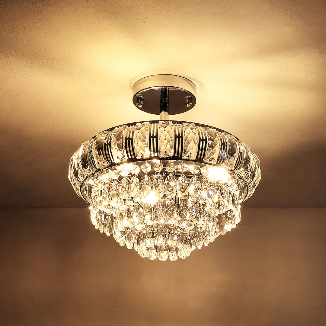 Herrald 3-Light Dimmable Tiered Crystal Chandelier Willa Arlo™ Interiors 