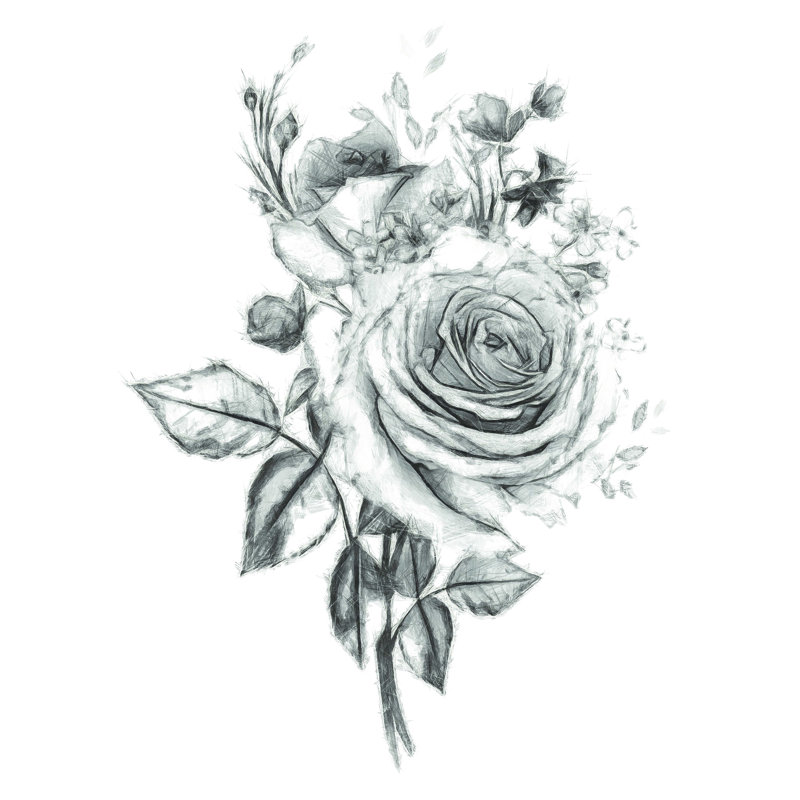 Rose - reproduction sur toile tendue, H 16 po x l 12 po
