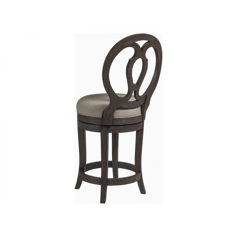 Axiom Memory Swivel Counter Stool in Antico Wood Finish