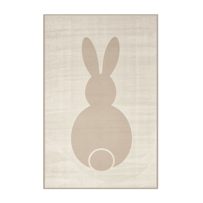 Soft Plush Eslinger Easter Modern & Contemporary Abstract Area Rug in Beige – Beige Binding