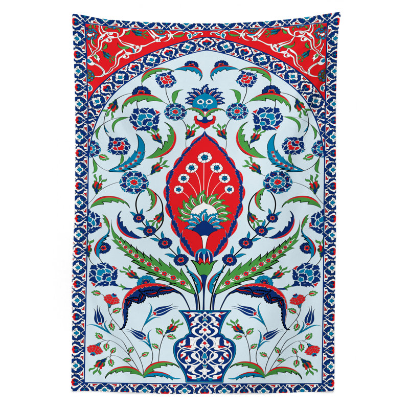 Turkish Pattern Tablecloth, 84" L x 60" W