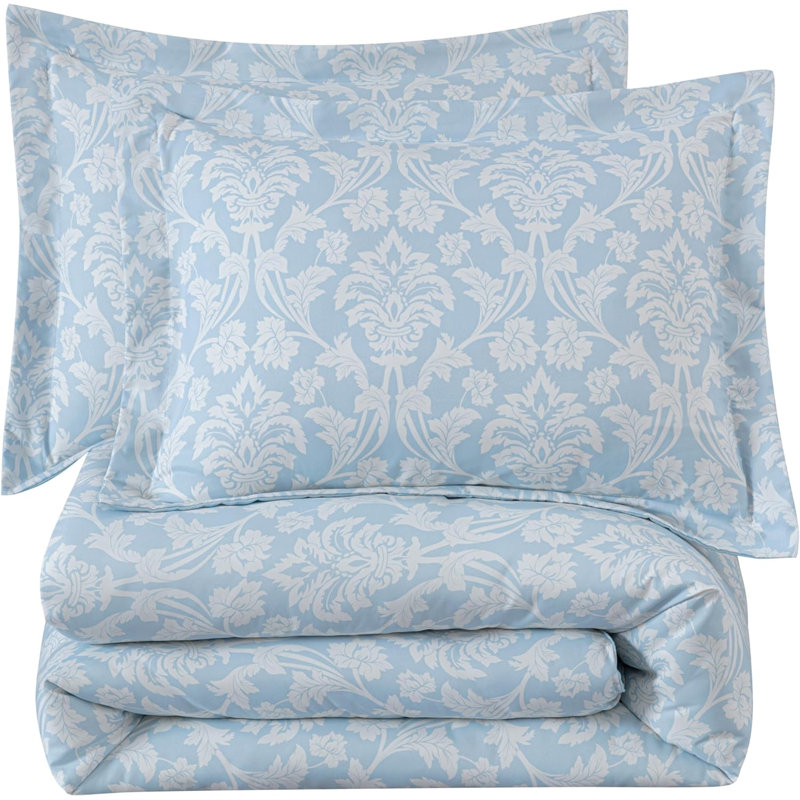 Floral Medallion Printed Microfiber Comforter Set, Twin Comforter + 1 Standard Pillow Shams