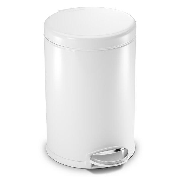 Home Zone Living 7.6 Gallon Under Cabinet Open Pull Out Trash Can,  Adjustable Slide Out Waste Bin