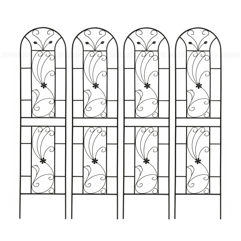 Ensemble de 4 treillis de jardin en métal 86,7 po x 19,7 po antirouille